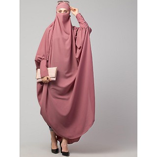  Long cuff ready to wear Jilbab- Mauve